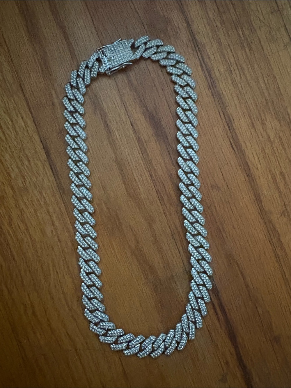 Pavé Cuban Link Necklace in Silver - Women's Jewelry - Picture 2 of 2